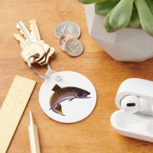 Vintage Brook Trout Fish, Sports Fishing Fisherman Keychain