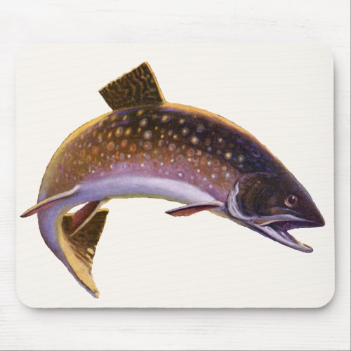Vintage Brook Trout Fish Sports Fishing Fisherman Mouse Pad