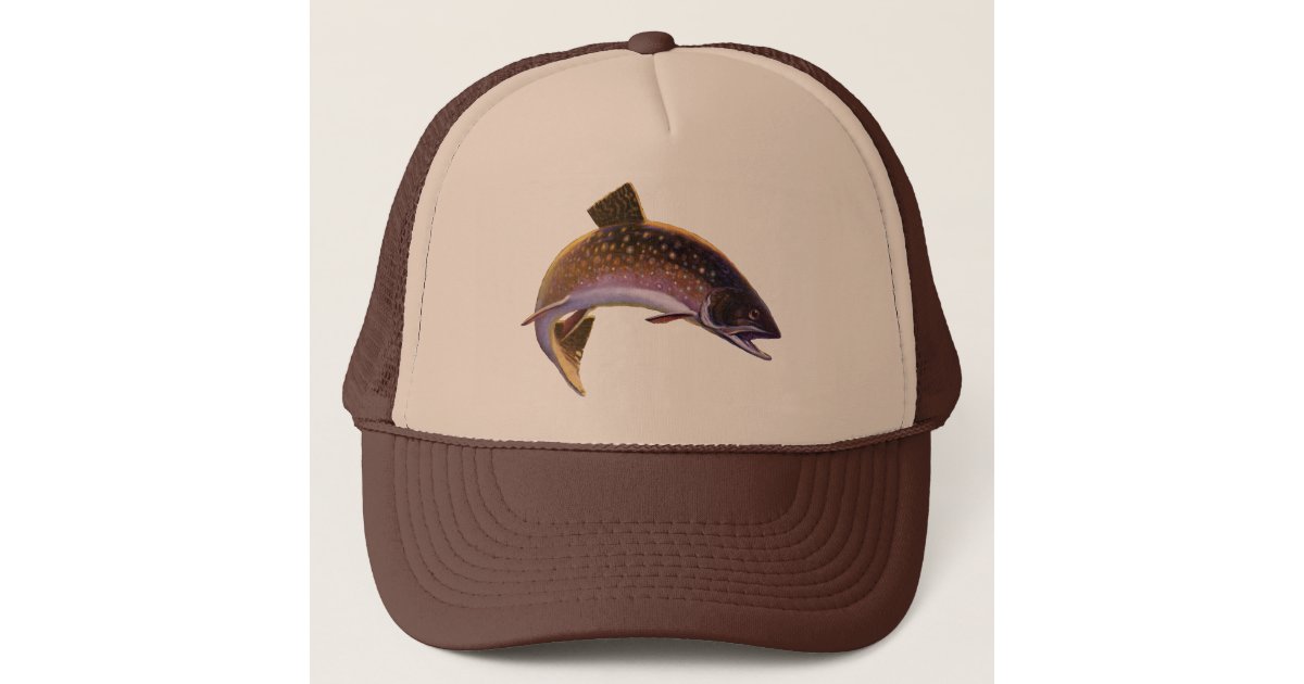 Vintage Brook Trout Fish, Sports Fishing Fisherman Trucker Hat