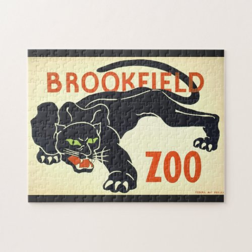 Vintage Brookfield Zoo Black Panther Jigsaw Puzzle