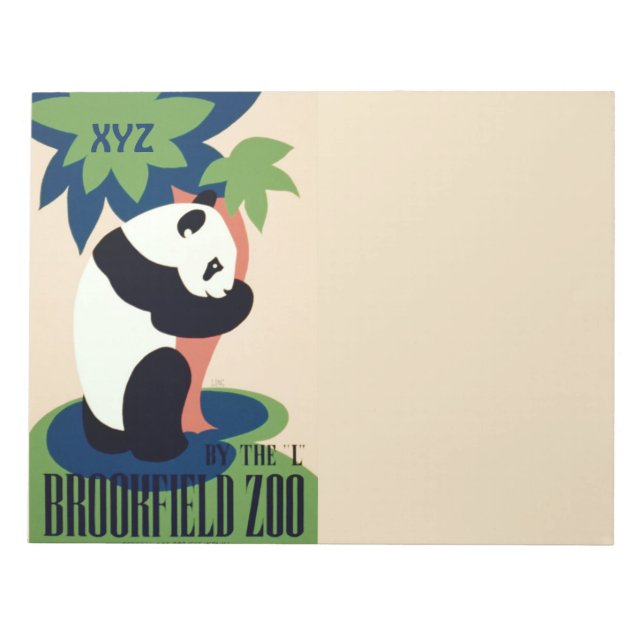 Vintage “Brookfield Zoo” custom monogram notepad (Front)
