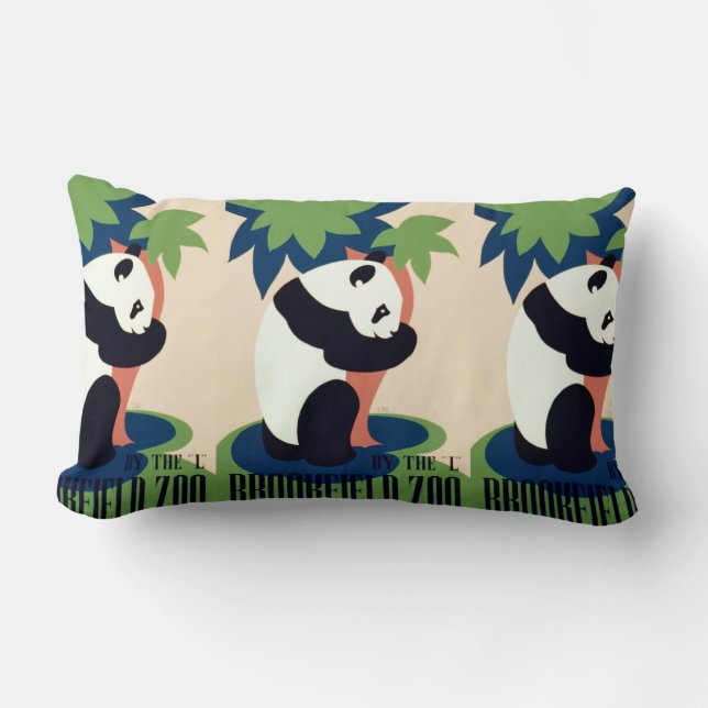 Vintage “Brookfield Zoo” custom throw pillow (Front)