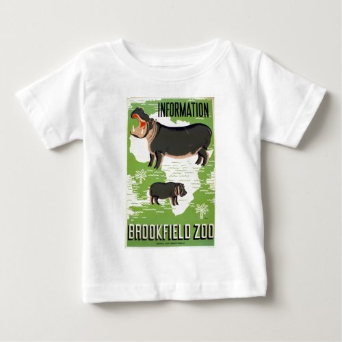 Vintage Brookfield Zoo Hippopotamus WPA Baby T_Shirt