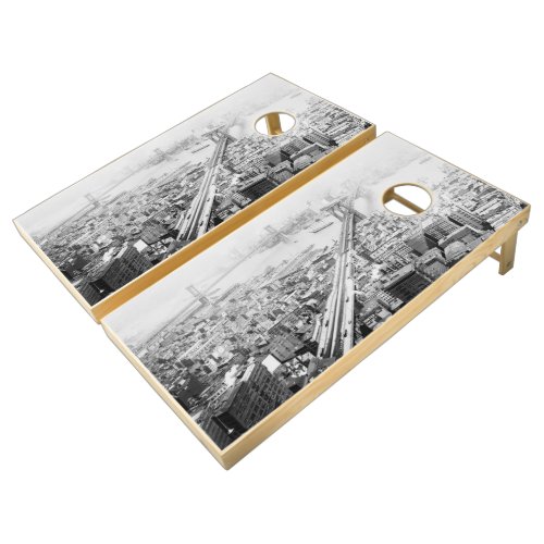 Vintage Brooklyn and Manhattan Bridge Photograph Cornhole Set