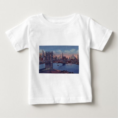 Vintage Brooklyn Bridge Baby T_Shirt