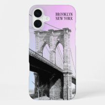 Vintage Brooklyn Bridge Blue Sky