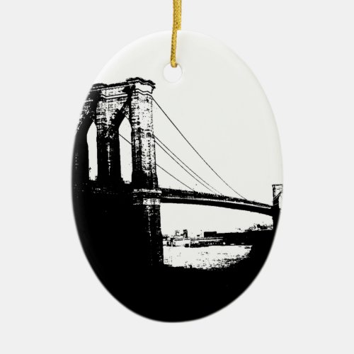 Vintage Brooklyn Bridge Ceramic Ornament