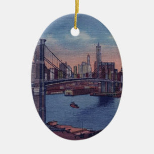 Vintage Brooklyn Bridge Ceramic Ornament