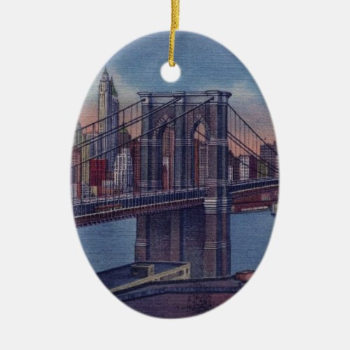 Vintage Brooklyn Bridge Christmas Ornaments