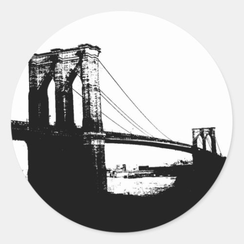 Vintage Brooklyn Bridge Classic Round Sticker