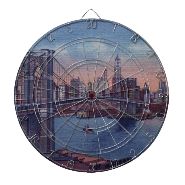 Vintage Brooklyn Bridge Dart Board (Front)