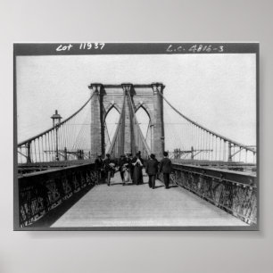 Vintage Brooklyn Bridge New York City NY 1898 Poster