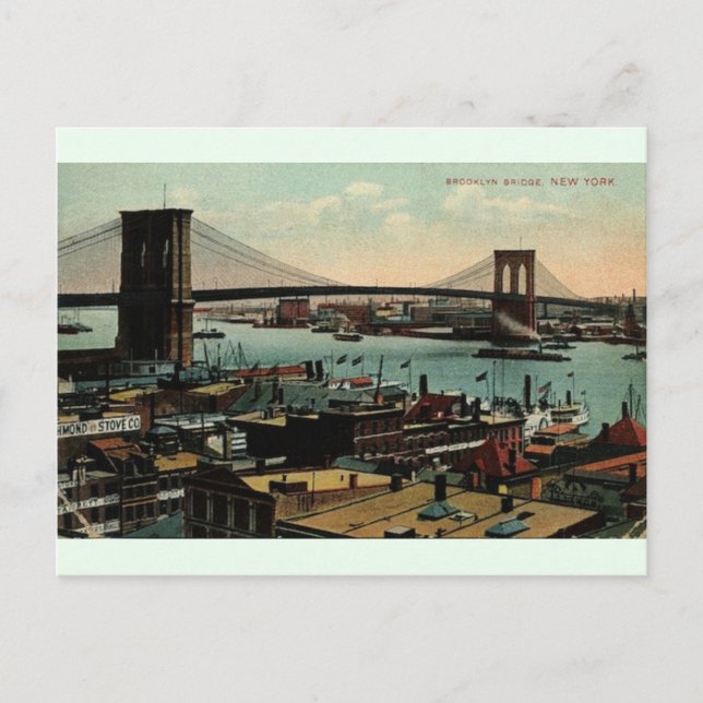 Vintage Brooklyn Bridge New York Post Card (Front)
