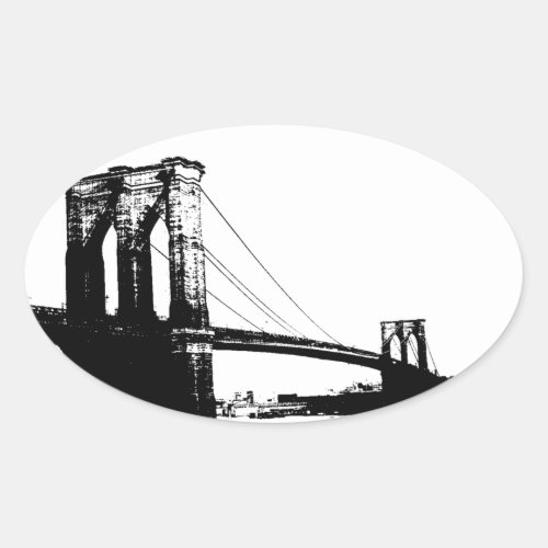 Vintage Brooklyn Bridge Oval Sticker