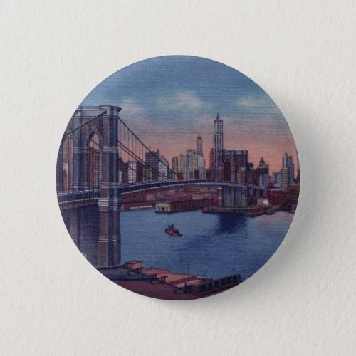 Vintage Brooklyn Bridge Pinback Button