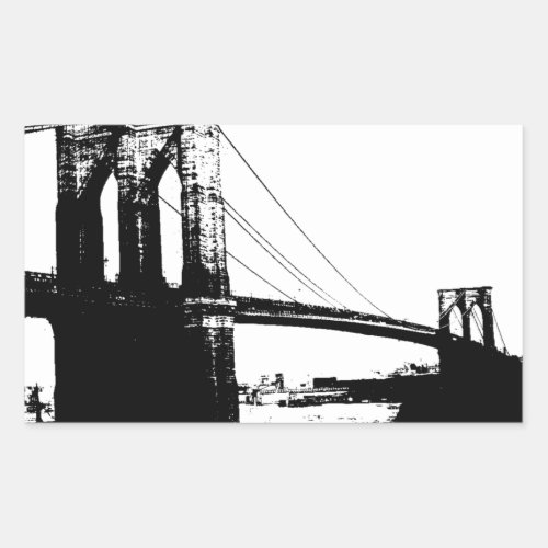 Vintage Brooklyn Bridge Rectangular Sticker