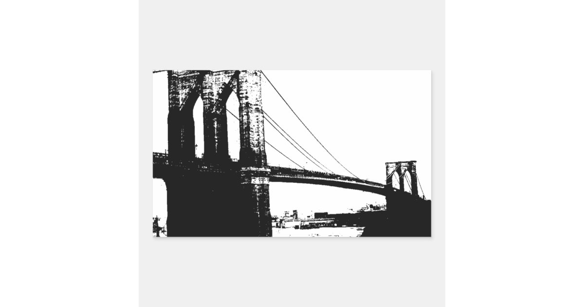 Vintage Brooklyn Bridge Rectangular Sticker | Zazzle