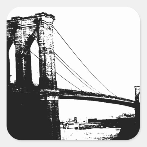 Vintage Brooklyn Bridge Square Sticker