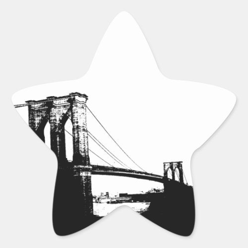 Vintage Brooklyn Bridge Star Sticker