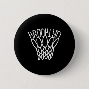 Vintage Brooklyn City New York Basketball Net Play Button