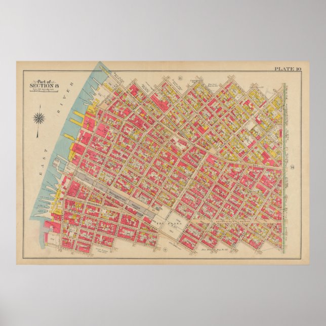 Vintage Brooklyn Map | George Washington Bromley Poster (Front)