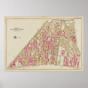 Vintage Brooklyn Map George Washington Bromley Poster