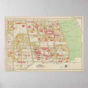 Vintage Brooklyn Map George Washington Bromley Poster