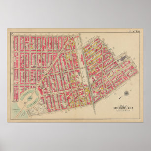 Vintage Brooklyn Map George Washington Bromley Poster