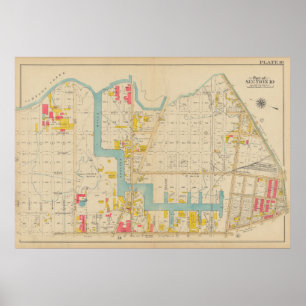 Vintage Brooklyn Map George Washington Bromley Poster