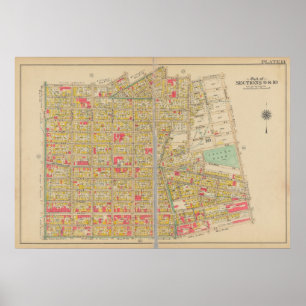 Vintage Brooklyn Map George Washington Bromley Poster