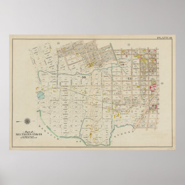Vintage Brooklyn Map | George Washington Bromley Poster (Front)