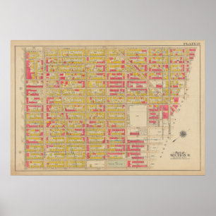 Vintage Brooklyn Map George Washington Bromley Poster