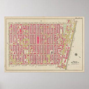 Vintage Brooklyn Map George Washington Bromley Poster