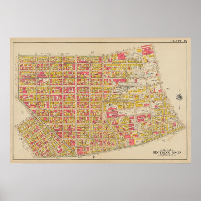 Vintage Brooklyn Map | George Washington Bromley Poster (Front)