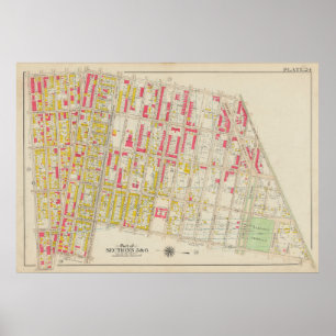 Vintage Brooklyn Map George Washington Bromley Poster