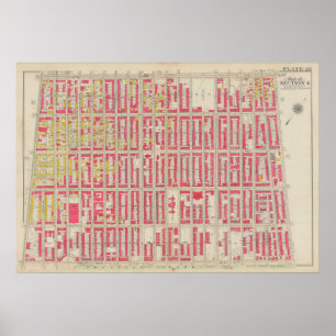 Vintage Brooklyn Map George Washington Bromley Poster