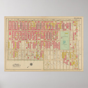 Vintage Brooklyn Map George Washington Bromley Poster