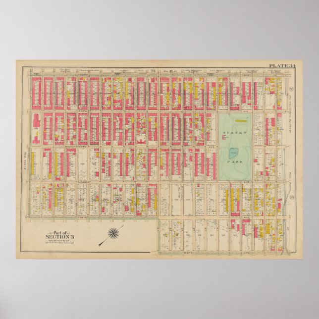Vintage Brooklyn Map | George Washington Bromley Poster (Front)