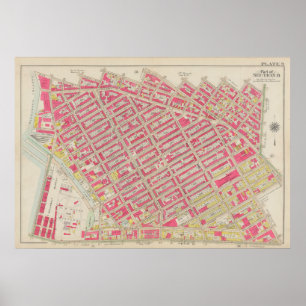 Vintage Brooklyn Map George Washington Bromley Poster