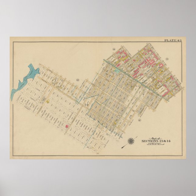 Vintage Brooklyn Map | George Washington Bromley Poster (Front)