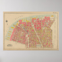 Vintage Brooklyn Map | George Washington Bromley
