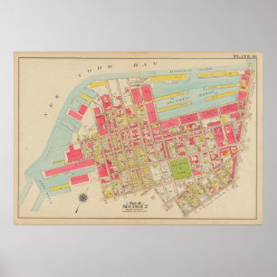 Vintage Brooklyn Map George Washington Bromley Poster