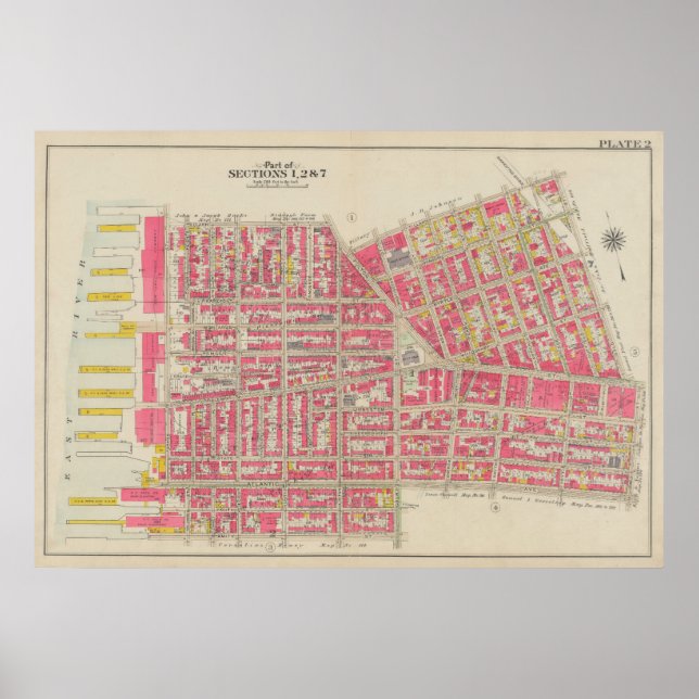 Vintage Brooklyn Map | George Washington Bromley Poster (Front)