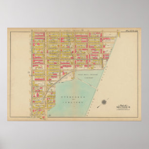 Vintage Brooklyn Map George Washington Bromley Poster