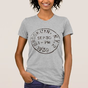 Vintage Brooklyn Nyc New York City Trendy Postage T-shirt by Littoral at Zazzle