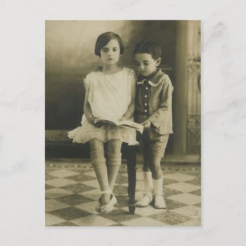Vintage Brother And Sister Postcard by Ppeppermint at Zazzle