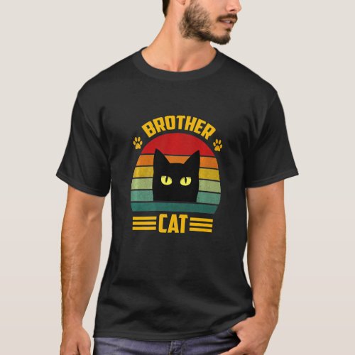 Vintage Brother Cat Brother Cat Style Retro 8 T-Shirt