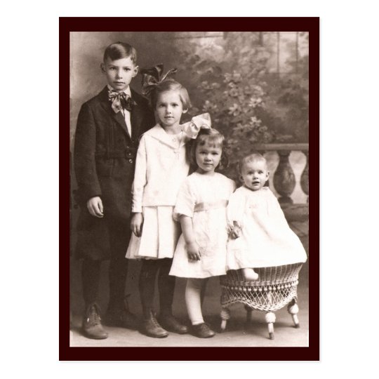 Vintage Brother And Sisters Postcard