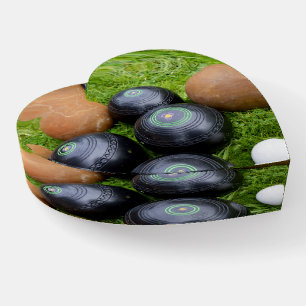 Vintage Brown And Black Lawn Bowls, Paperweight