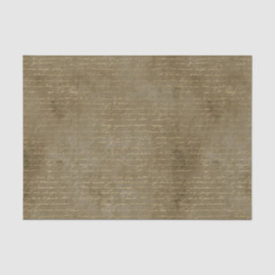 Vintage Brown and Gold Script Tissue Paper